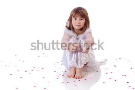 Romântico menina bonitinho little girl sessão piso Foto stock © Talanis