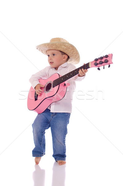 Filho pai bonitinho pequeno menino guitarra Foto stock © Talanis