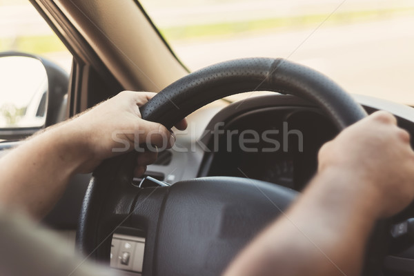 Mains volant rétro voiture main route [[stock_photo]] © TanaCh