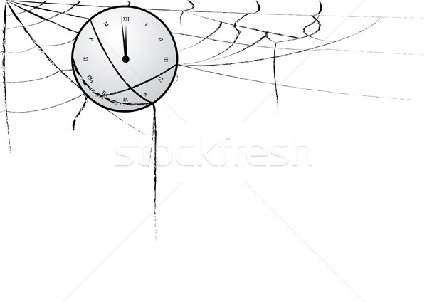 clock entangled in spiderweb Stock photo © tanais
