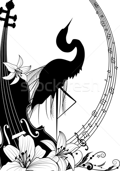 Stock photo: violin and heron