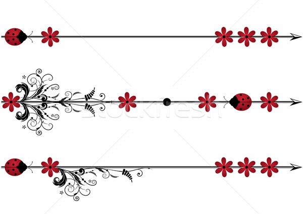 vector vignette with ladybird,flowers and arrow Stock photo © tanais