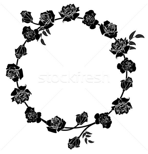 floral roses frame Stock photo © tanais
