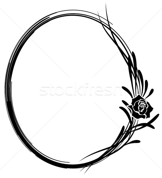 Cadru flori trandafir abstract vector Imagine de stoc © tanais