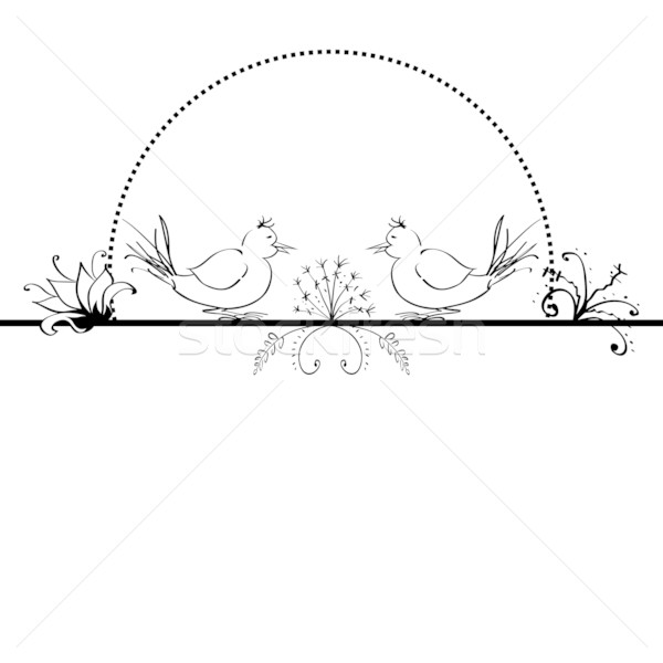 folk  background with flowers and birds Stock photo © tanais