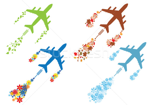 four seasons and airoplane Stock photo © tanais