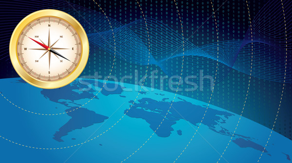 Business navigatie breedbeeld illustratie digitale wereld Stockfoto © tanais