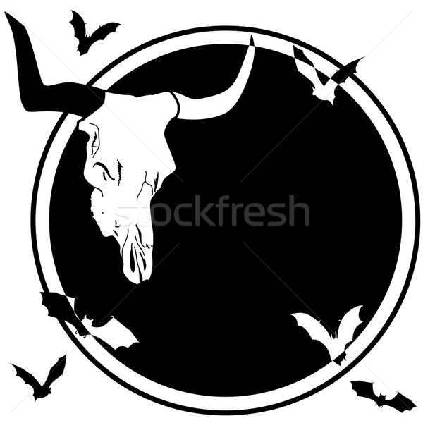 bull skull and bats Stock photo © tanais
