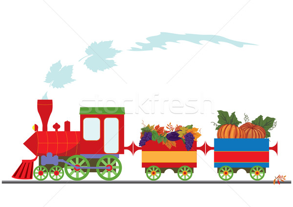 autumnal retro locomotive Stock photo © tanais