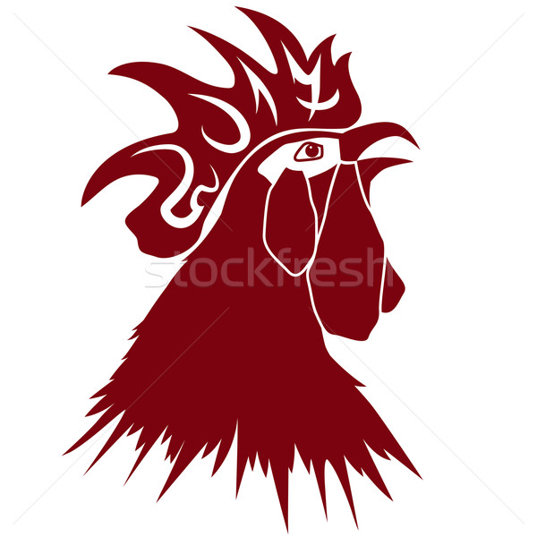 Gallo vettore capodanno illustrazione testa rosso Foto d'archivio © tanais