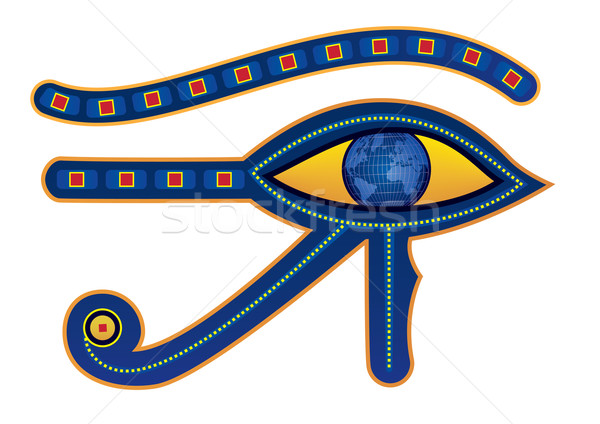 Egyiptom szem földgömb terv háttér kék Stock fotó © tanais
