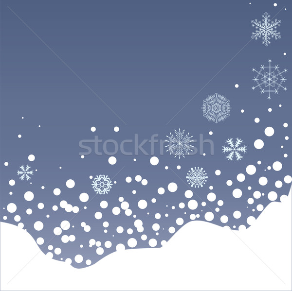 Hóesés illusztráció karácsony hó háttér kék Stock fotó © tanais