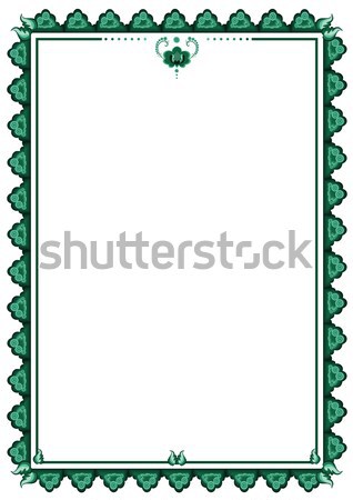 Imagine de stoc: Cadru · stilizate · floare · vector · floare · verde · culori