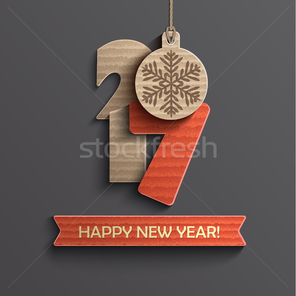 Creative happy new year design papier texture bois [[stock_photo]] © tandaV