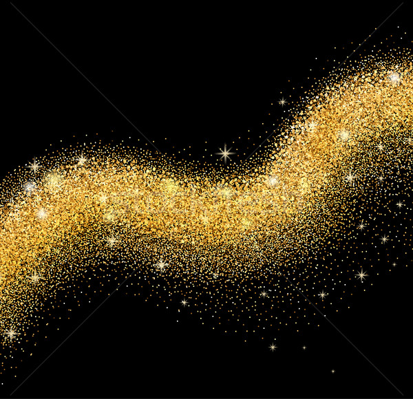 Vector golden sparkling falling star black background Stock photo © tandaV