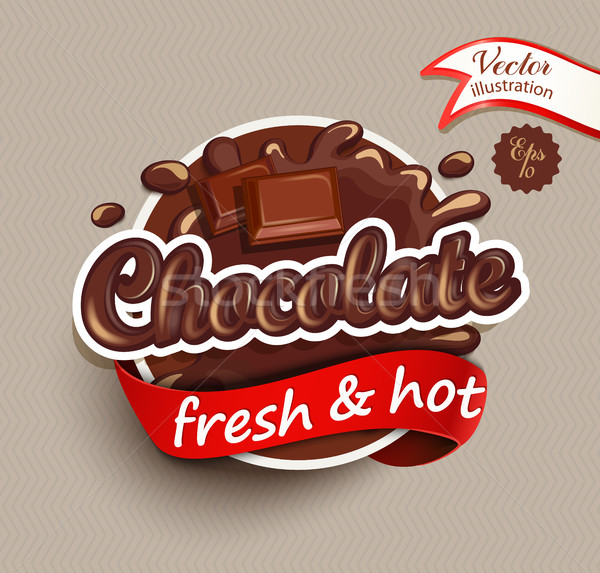 Chocolate drops and blot with lettering. Stock photo © tandaV