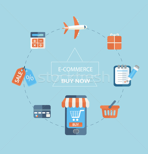 Infographic concept of purchasing via internet. Stock photo © tandaV