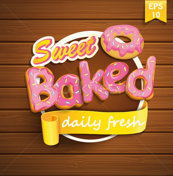 Sweet baked sticker. Stock photo © tandaV