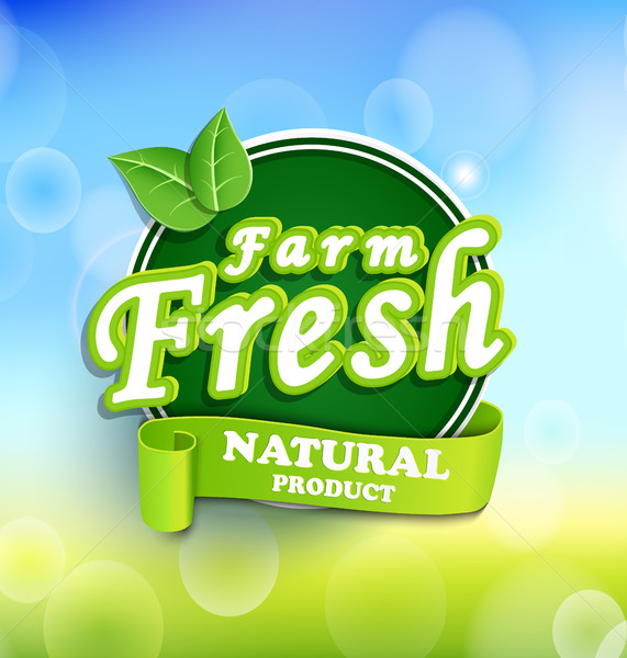 çiftlik taze organik gıda etiket rozet vektör Stok fotoğraf © tandaV