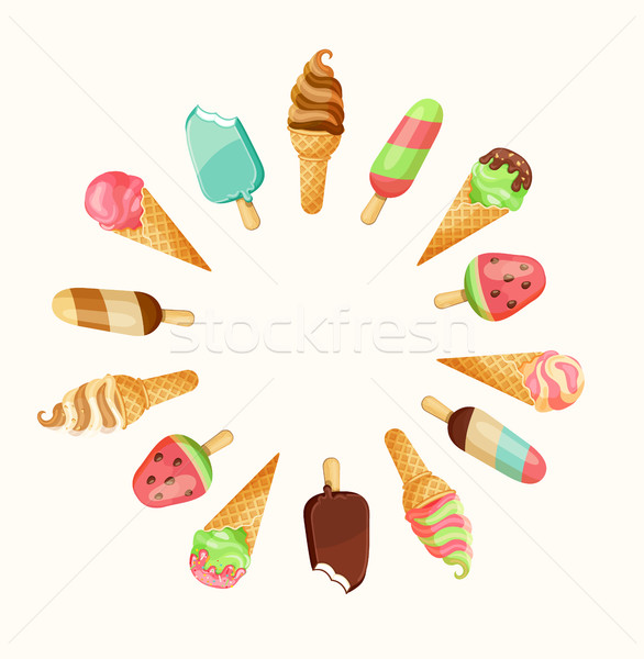 Set of tasty ice cream. Stock photo © tandaV