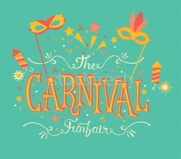 Carnival funfair and fireworks. Stock photo © tandaV