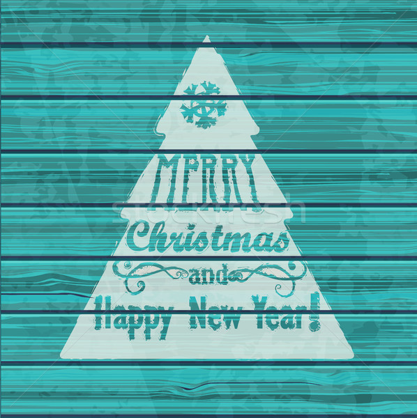 Biglietto d'auguri Natale capodanno legno texture Foto d'archivio © tandaV