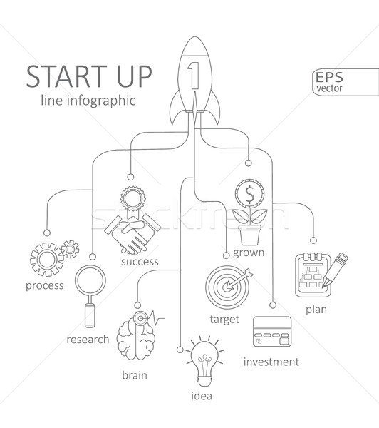 Foto stock: Infografía · inicio · moderna · delgado · línea · web