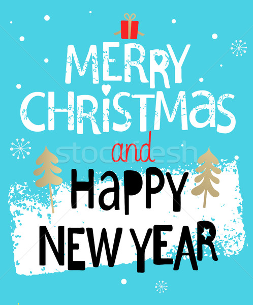 Natal ano novo cartão cartão alegre feliz ano novo Foto stock © tandaV
