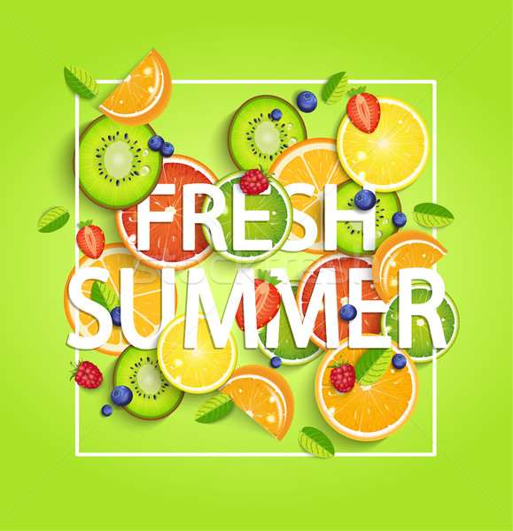 Stock photo: Summer background with fruits.