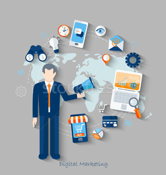 Stock photo: Concept of digital marketing.