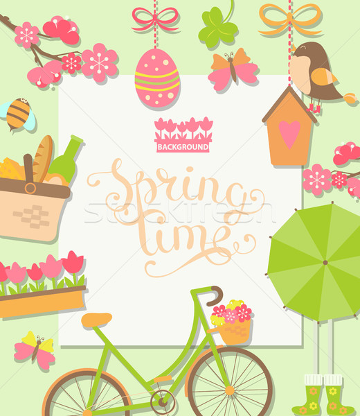 Stock photo: Spring background, vector illustration.