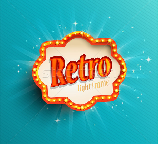 Splendente retro luce frame blu business Foto d'archivio © tandaV