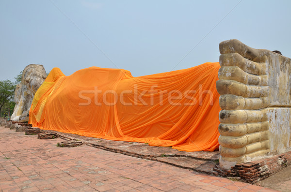 Wat Lokayasutharam is Temple of Reclining Buddha in Ayutthaya  Stock photo © tang90246