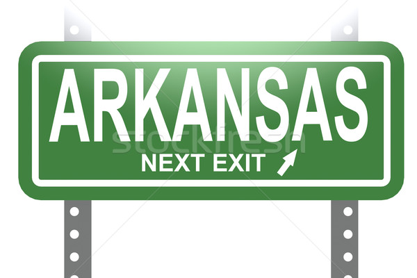 Арканзас зеленый знак совета изолированный изображение Сток-фото © tang90246