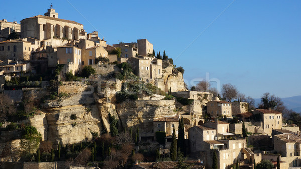 Hilltop village Gordes in the French Provence Stock photo © tang90246