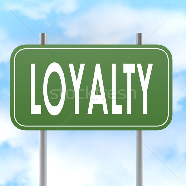Loyaliteit verkeersbord afbeelding gerenderd gebruikt Stockfoto © tang90246