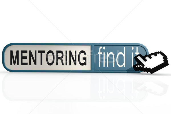 Mentoring word on the blue find it banner Stock photo © tang90246