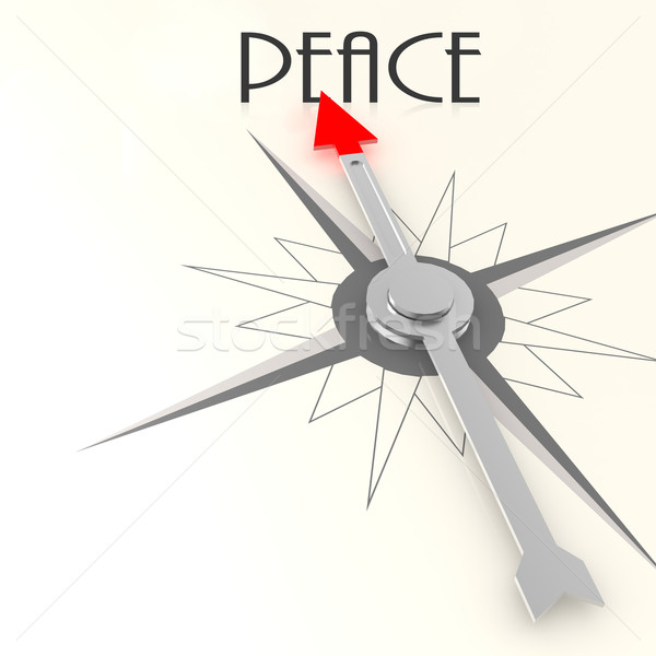 Compass with peace value word Stock photo © tang90246