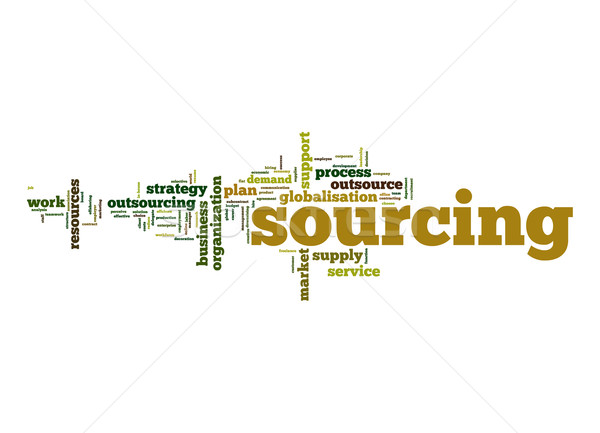 Sourcing word cloud Stock photo © tang90246