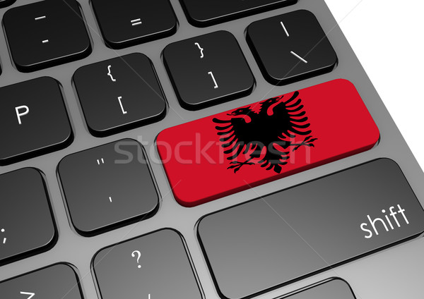 Albanien Tastatur Bild gerendert Kunstwerk benutzt Stock foto © tang90246