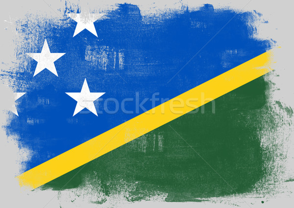 Flag of Solomon Islands painted with brush Stock photo © tang90246