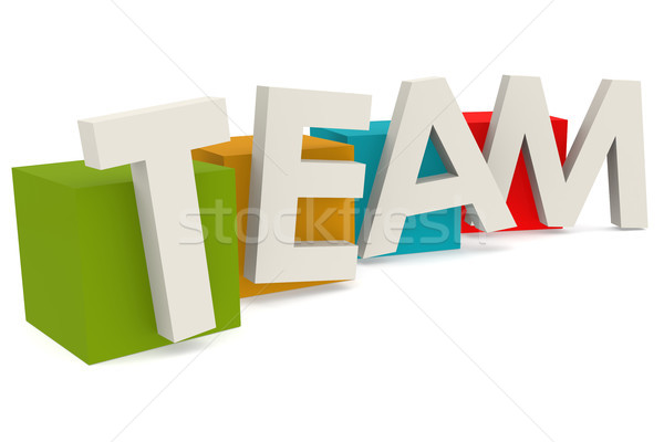 Colorful cube with team word Stock photo © tang90246