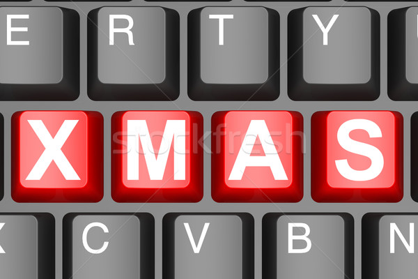 Stock fotó: Számítógép · billentyűzet · kulcsok · helyesírás · karácsony · kép · renderelt