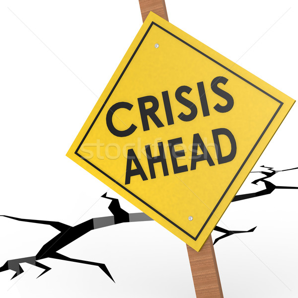Crisis ahead sign board Stock photo © tang90246