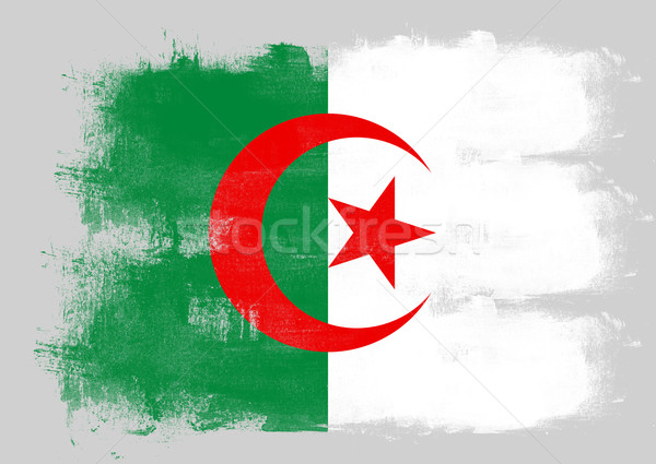 Stockfoto: Vlag · Algerije · geschilderd · borstel · solide · abstract