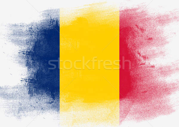 Bandeira Chade pintado escove sólido abstrato Foto stock © tang90246
