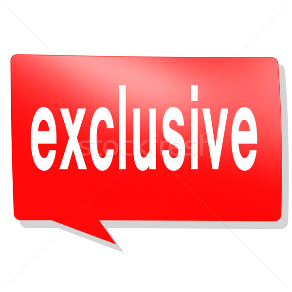 Exclusive word on red speech bubble Stock photo © tang90246