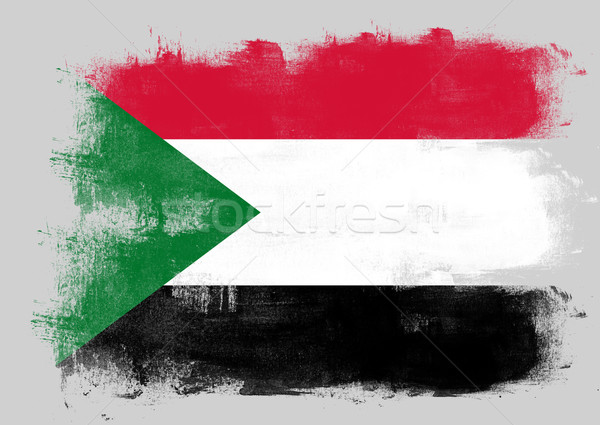Bandiera Sudan verniciato pennello solido abstract Foto d'archivio © tang90246