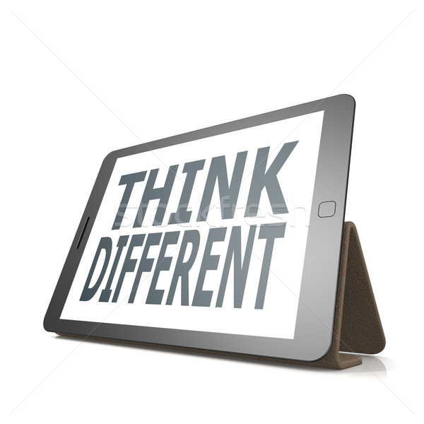 Tablet with think different word Stock photo © tang90246