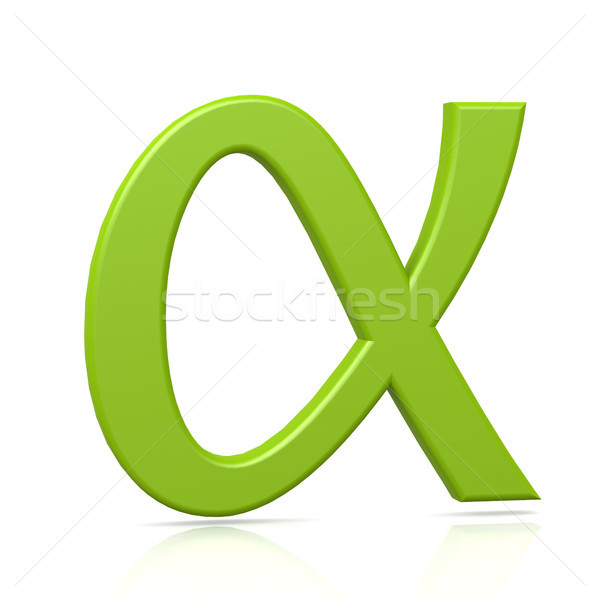 Yeşil alfa dizayn mektup kafa beyaz Stok fotoğraf © tang90246